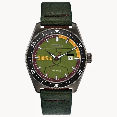 Boba Fett Green Dial Leather Strap AW1597 05W CITIZEN